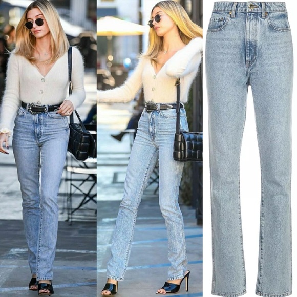 Khaite Daria Slim High Rise Jeans Santa Fe Hailey Baldwin Straight Size 27 NWT